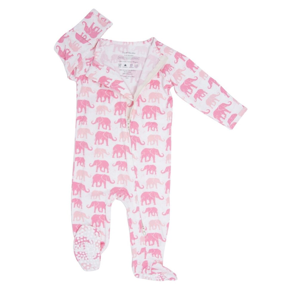 Zipper Footie - Grace the Pink Elephant