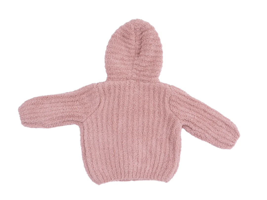 Chenille Hooded Jacket w/ Striped Texture