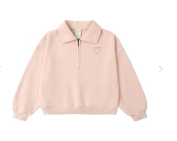 QUARTER ZIP SWEATSHIRT BLUSH