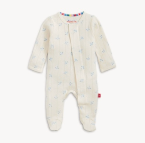 Airplanes Pointelle Magnetic Footie