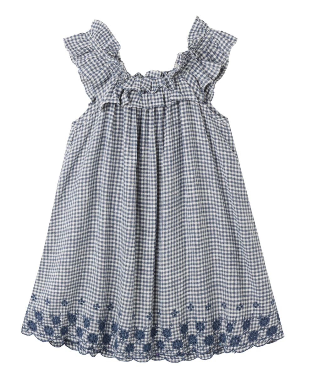 LENNON DRESS MARINE GINGHAM