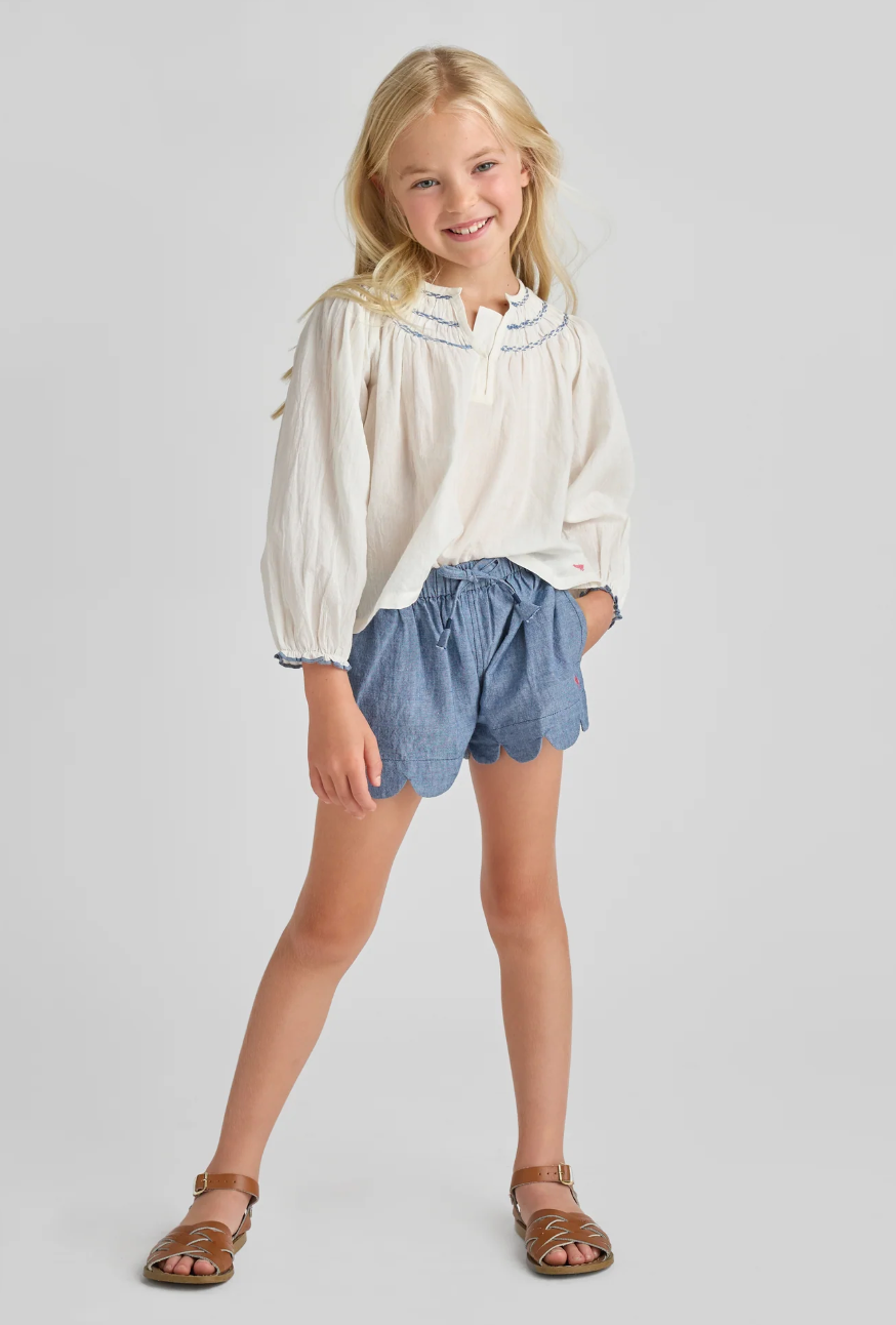 Girls Ava Top - Antique White