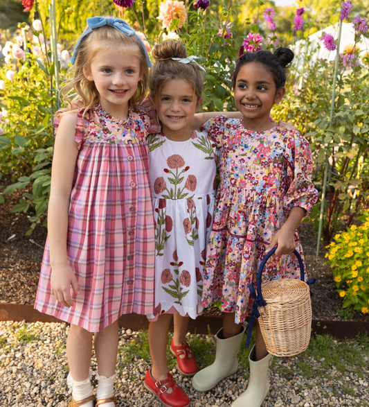 Maribelle Dress - Burgundy Sketched Floral