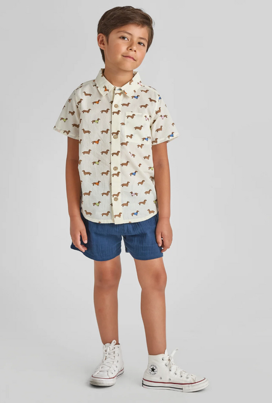 Boys Jack Shirt - Dachshunds in Sweaters