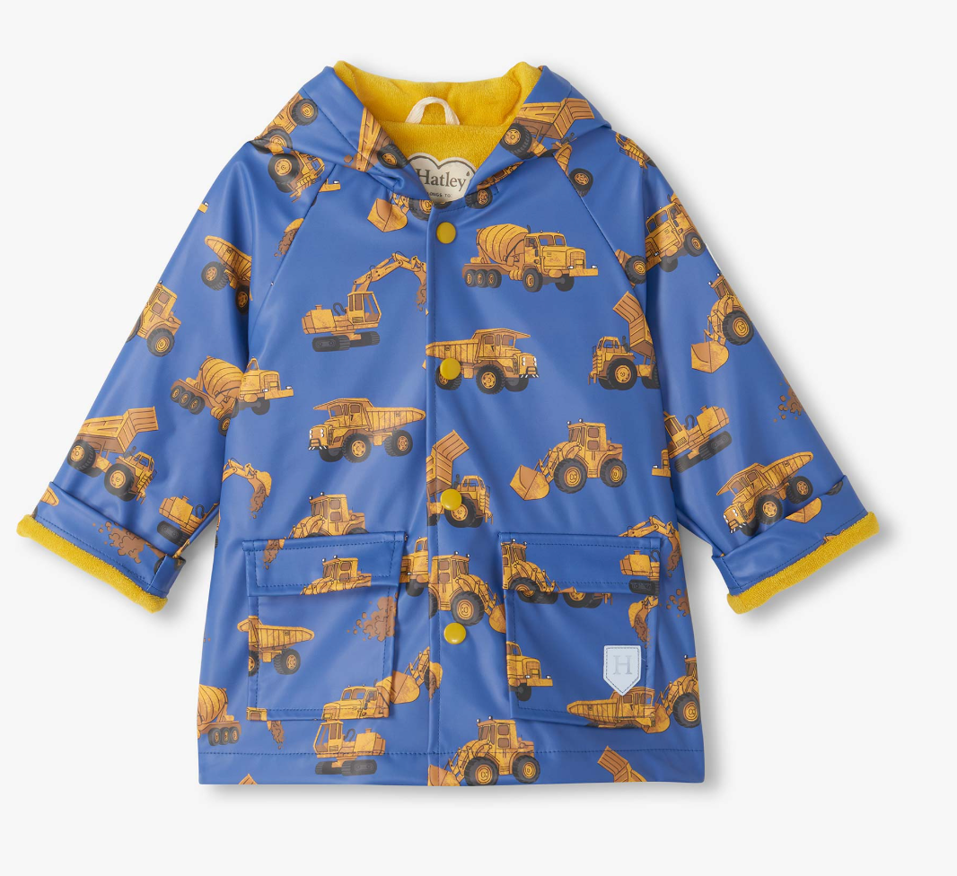 Construction Trucks Snap Raincoat