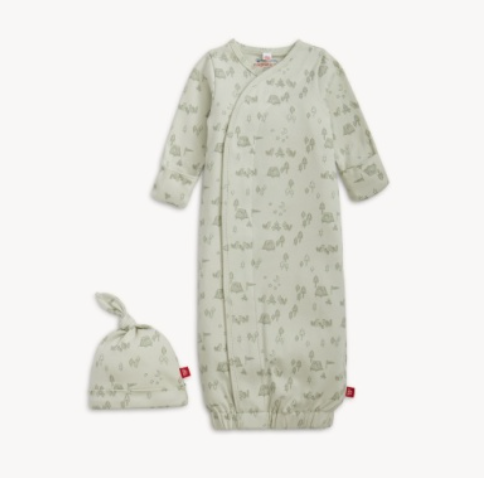 Base Camp Buddies Organic Cotton Magnetic Gown + Hat Set