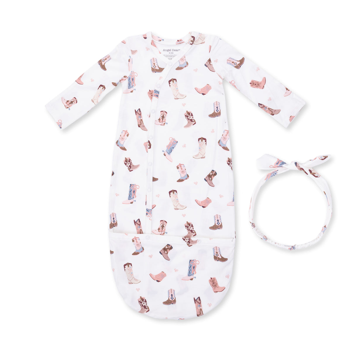 Buckaroo/Buckarette Boots Kimono Gown & Hat Set / 0-3 months
