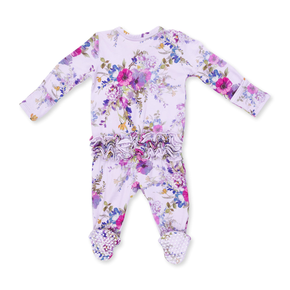 Dahlia Floral Ruffle Back Footie