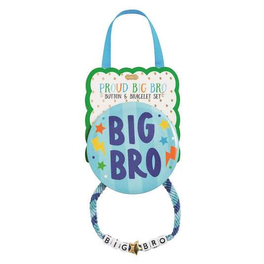 Big Bro Blue Sibling Bracelet  & Pin Set