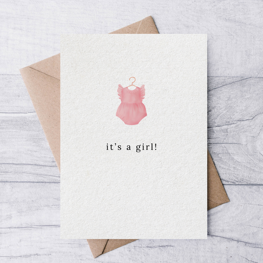 It's a girl new baby greeting card