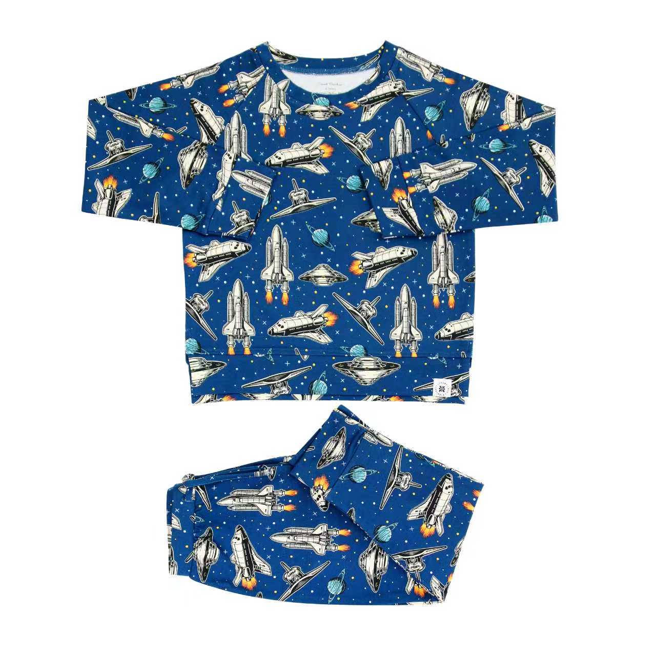 Deep In Orbit Bamboo Crew Neck Jogger Set