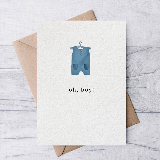 Oh, boy new baby greeting card