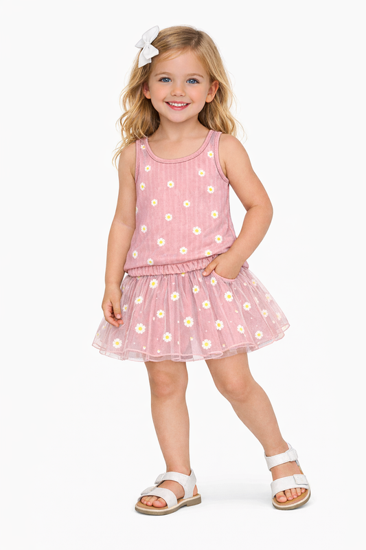 Daisy Crinkle Tank & Skirt Set