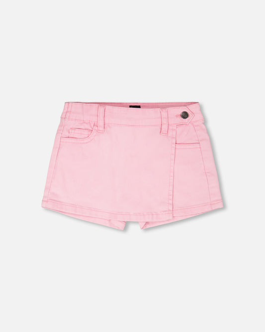 Pink Stretch Twill Skort