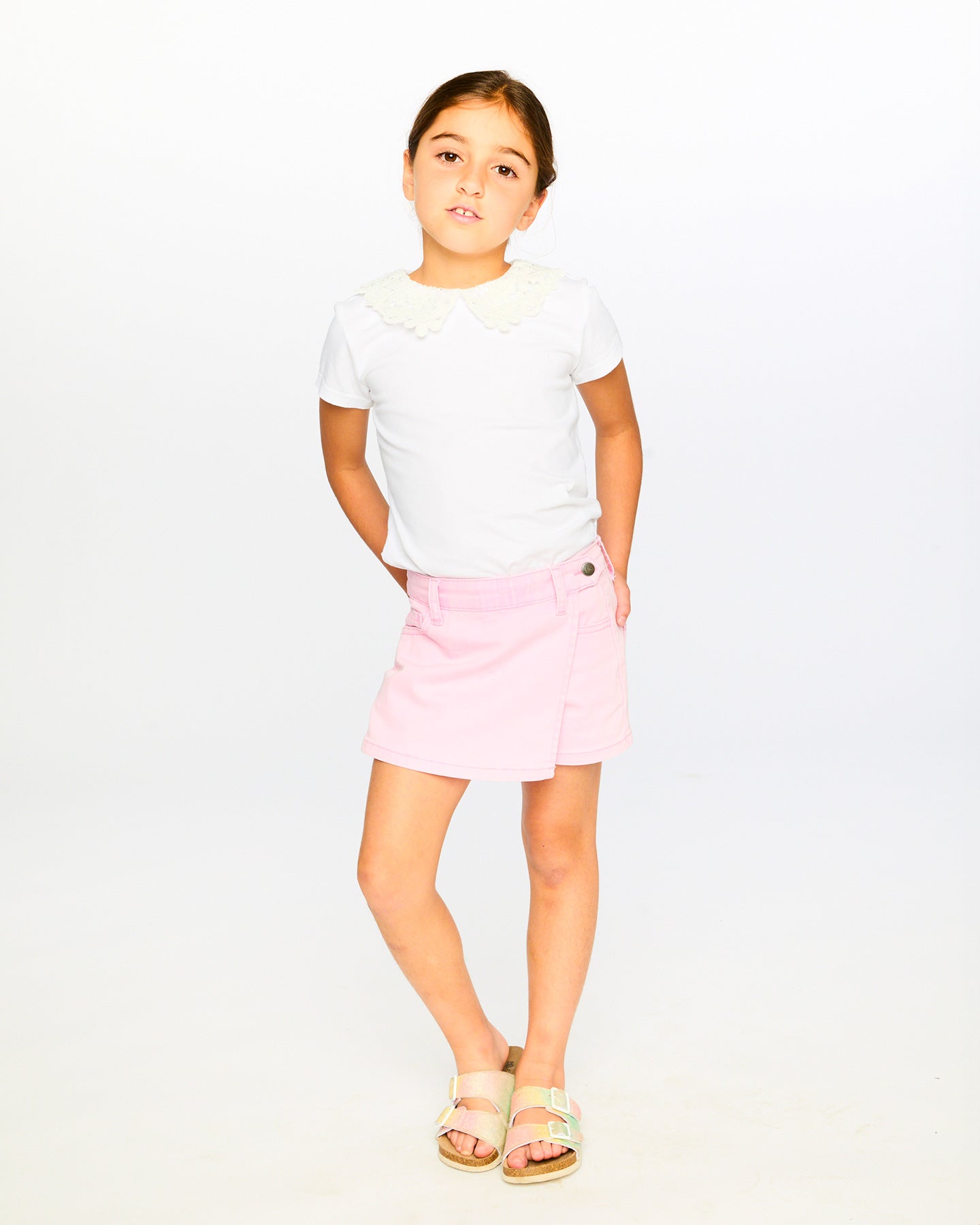 Pink Stretch Twill Skort