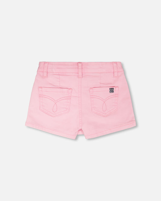 Pink Stretch Twill Skort