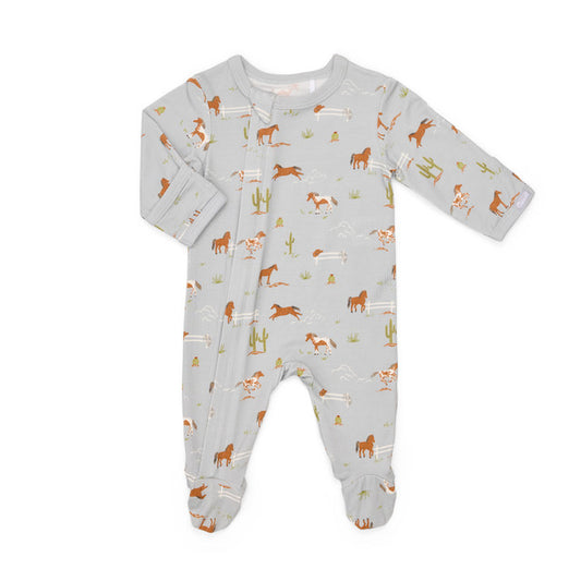 Horses on Mercury Zipper Footy