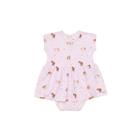 Horses on Orchid Skirted Bodysuit
