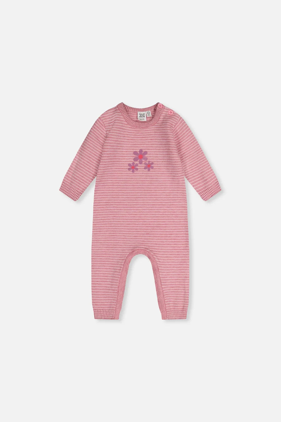 Knitted Playsuit Flowers & Stripes