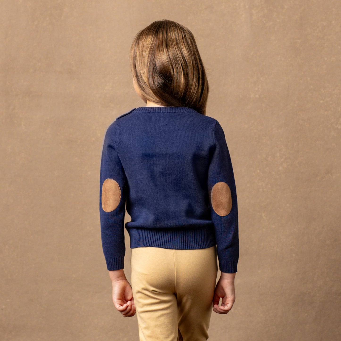 Navy Organic Horse Intarsia Sweater