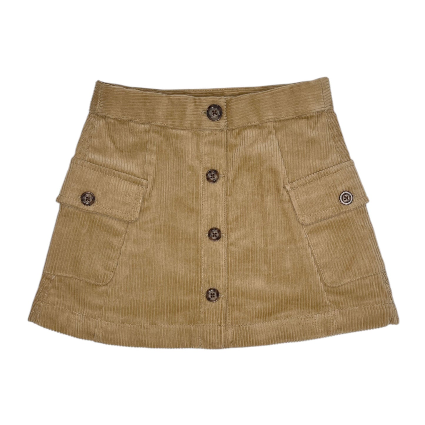 Organic Cordury Button Front Skirt