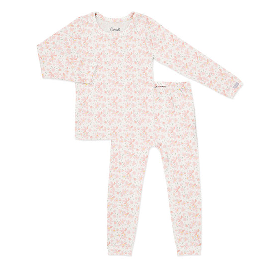 Pink Floral on Cream Bamboo PJ