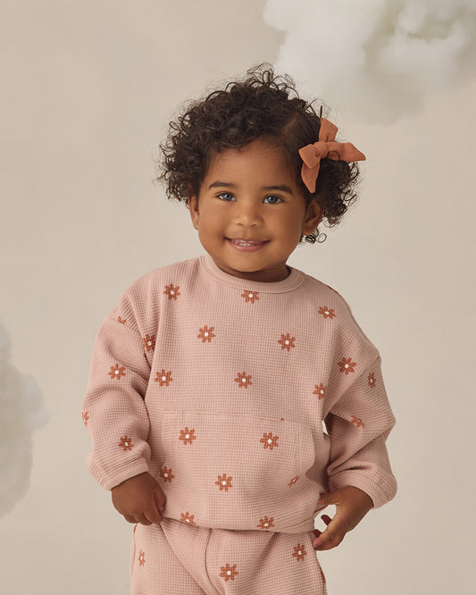 Waffle Sweater Set Pink Daisy