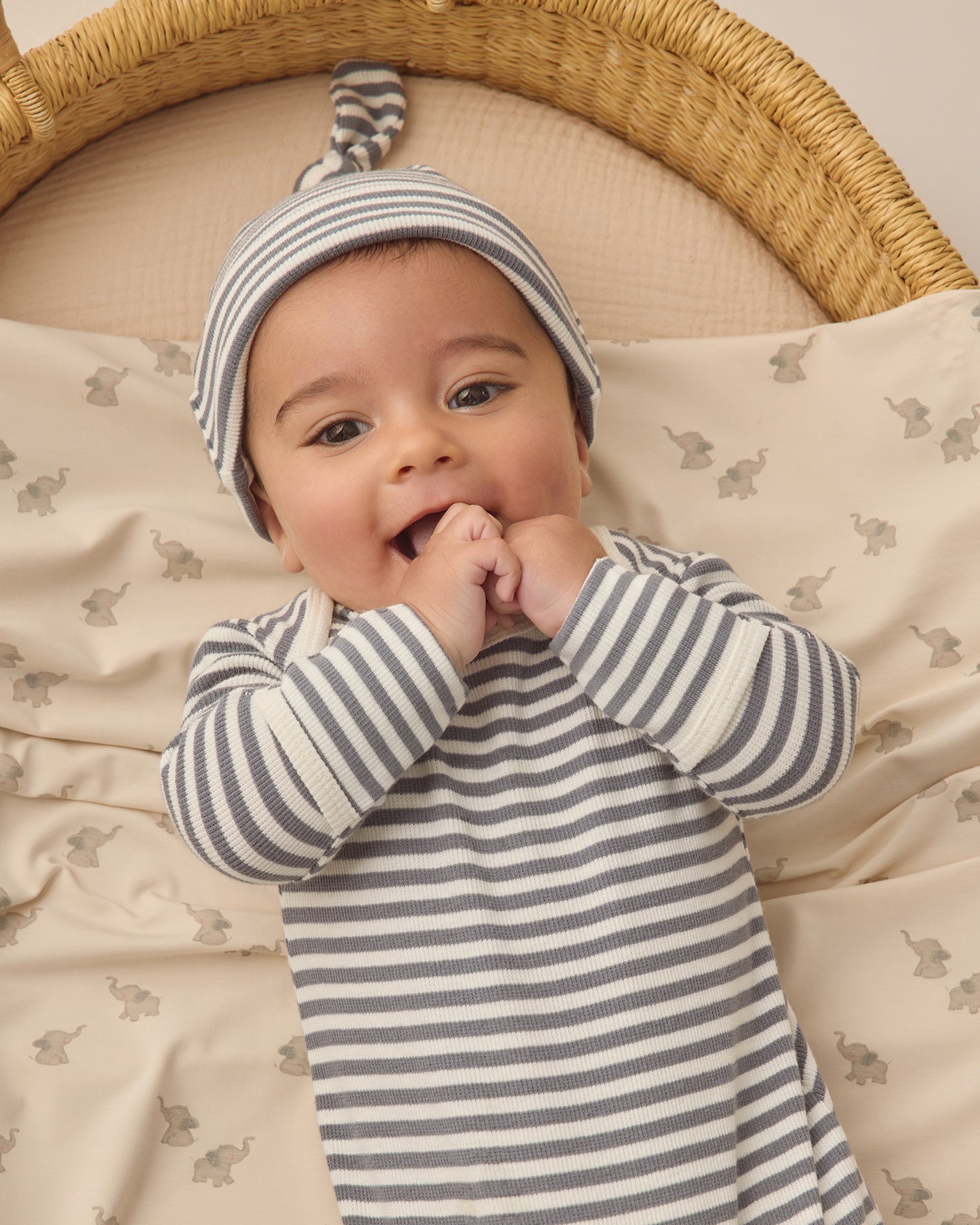 Knotted Baby Gown + Hat Set