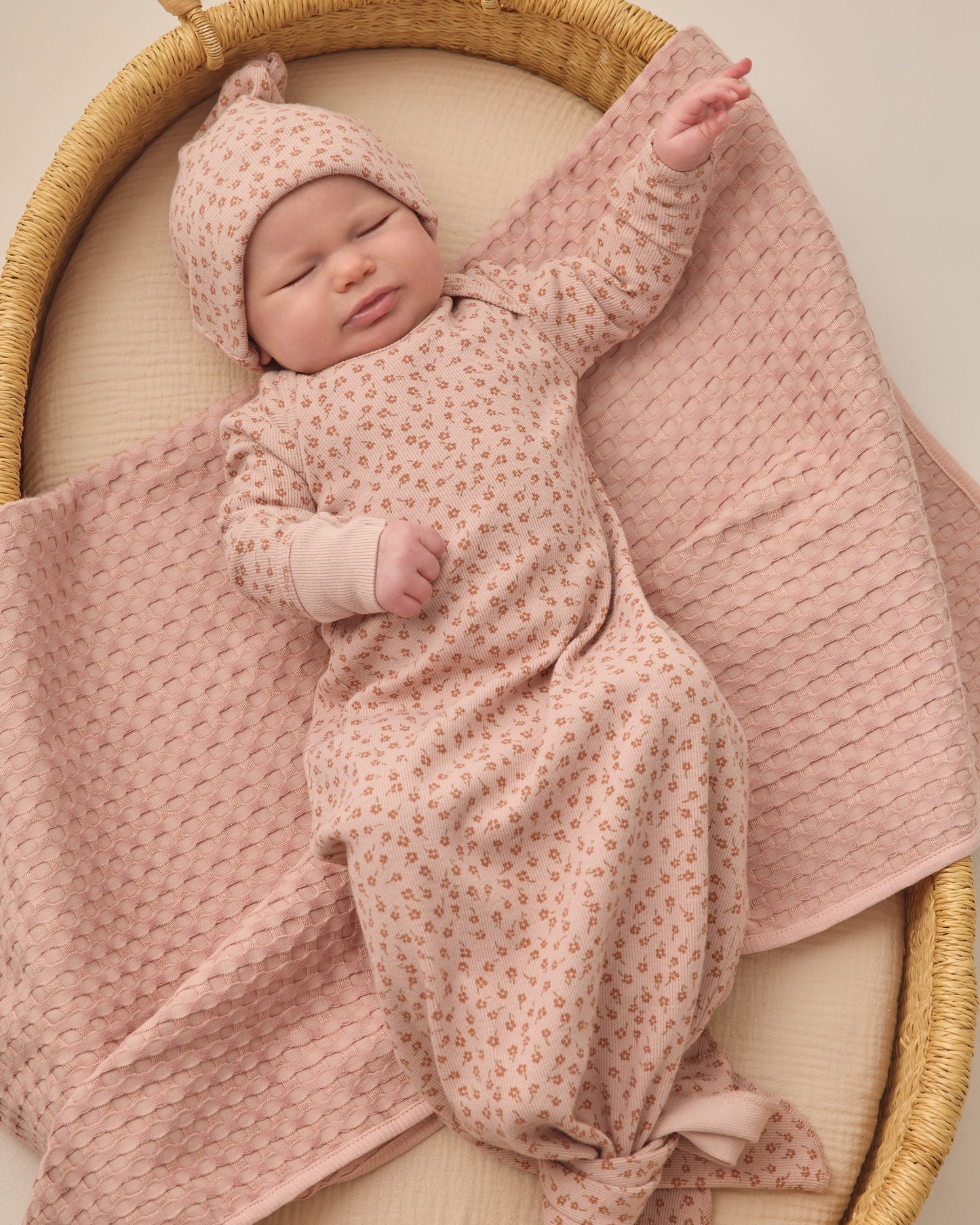 Knotted Baby Gown + Hat Set