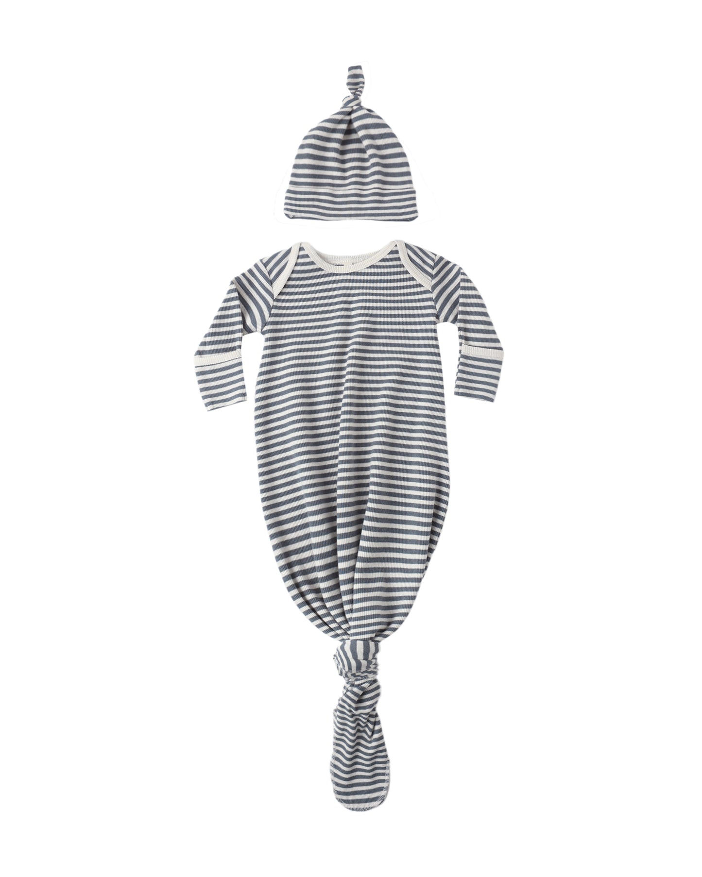 Knotted Baby Gown + Hat Set