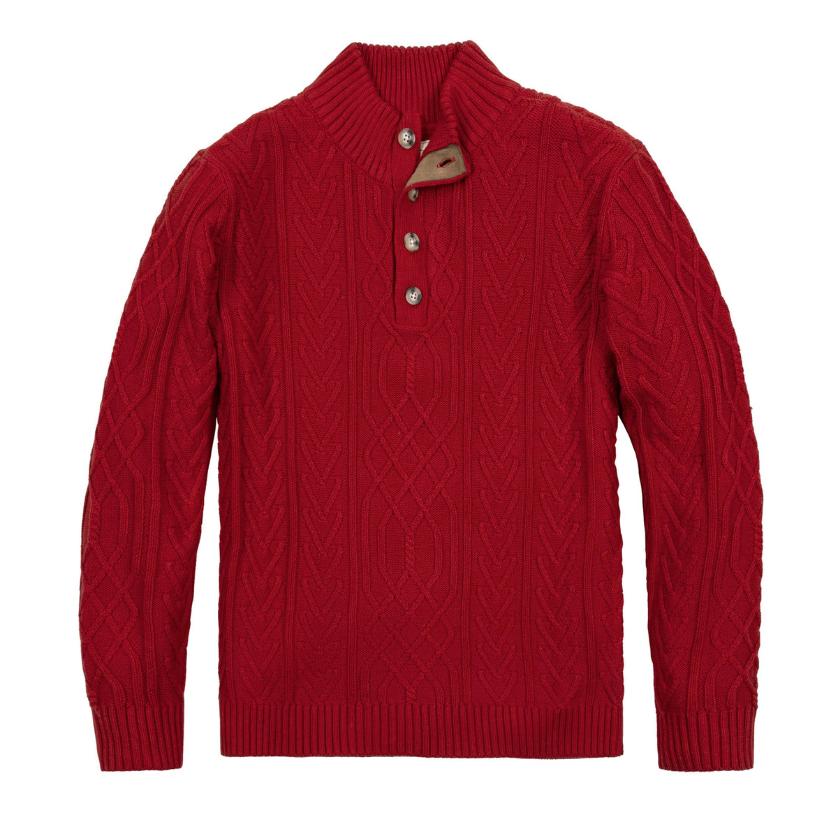 Adult Red Organic Cotton Cable Sweater