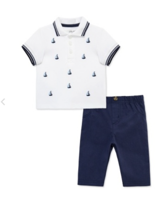 Sailboats Polo & Pants Set