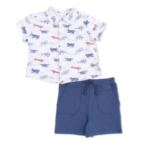 Vintage Planes - Polo & Shorts Set