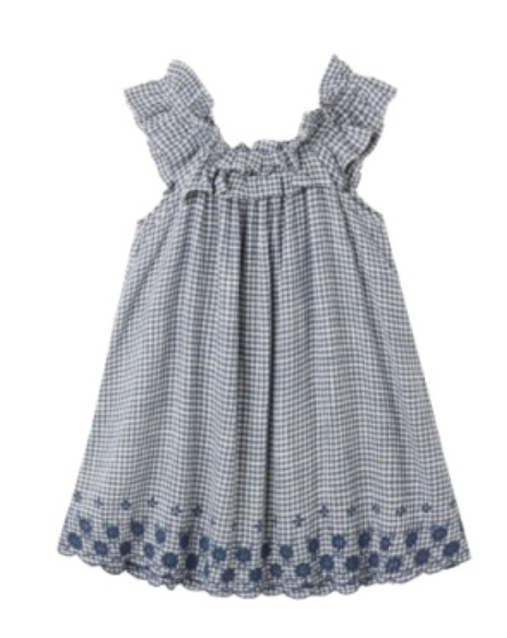 LENNON DRESS MARINE GINGHAM