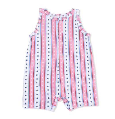 Stars and Stripes - Sleeveless Shortie Romper