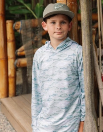 Reel Deal Tech Hoody UPF50+ for Boys | Feather 4 Arrow Performance