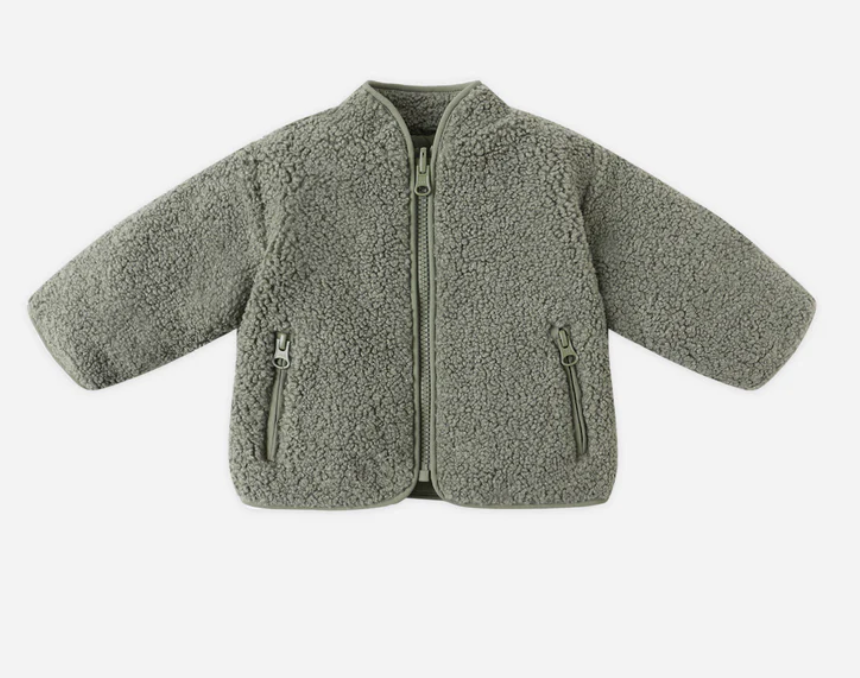 Shearling Zip Jacket - Forest