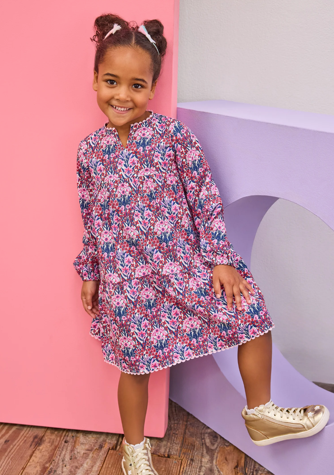 Positano Dress Long Sleeved - Foxcroft Winter Floral