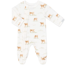Cows on Cream Zipper Footy