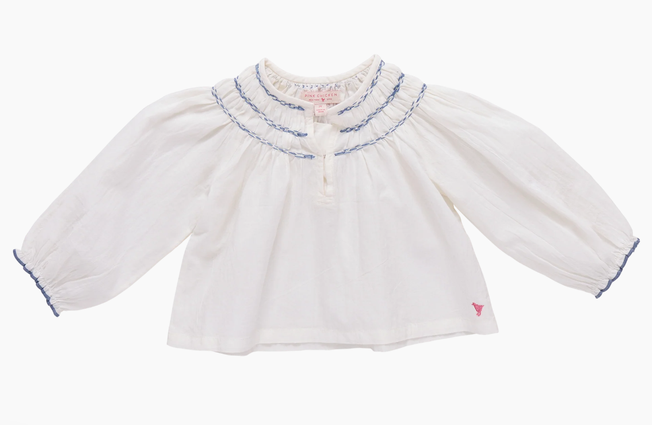 Girls Ava Top - Antique White