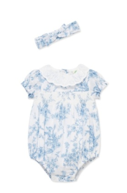 Blue Floral Bubble & Headband Set