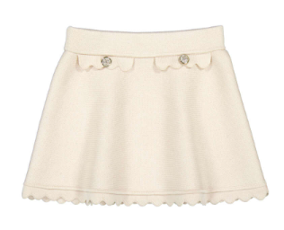 Ivory Knit Skirt w/Scalloped Hem