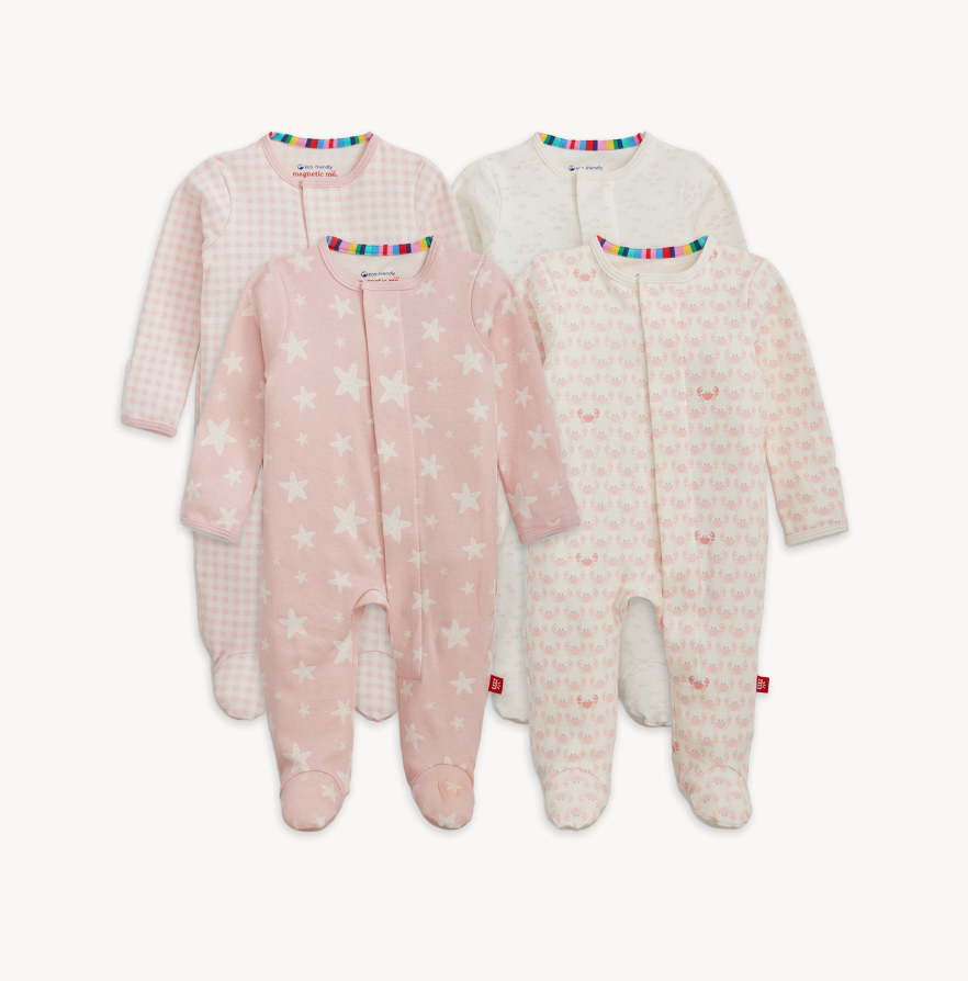 Organic Cotton Magnetic Footy in Pinks & Blues