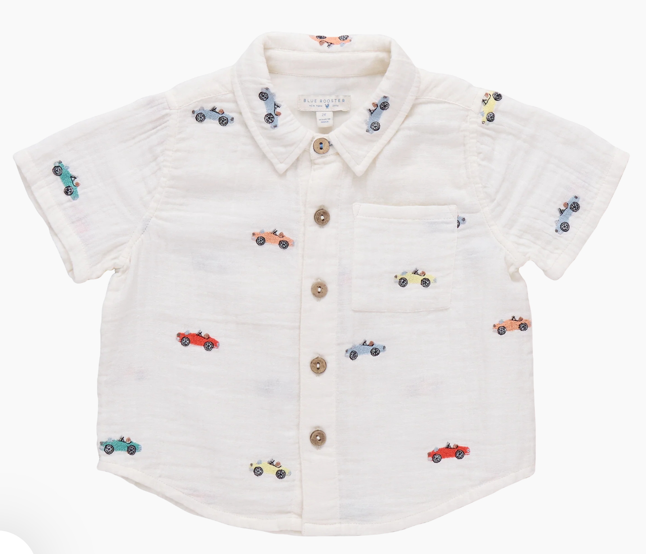 Boys Jack Shirt - Vintage Car Embroidery
