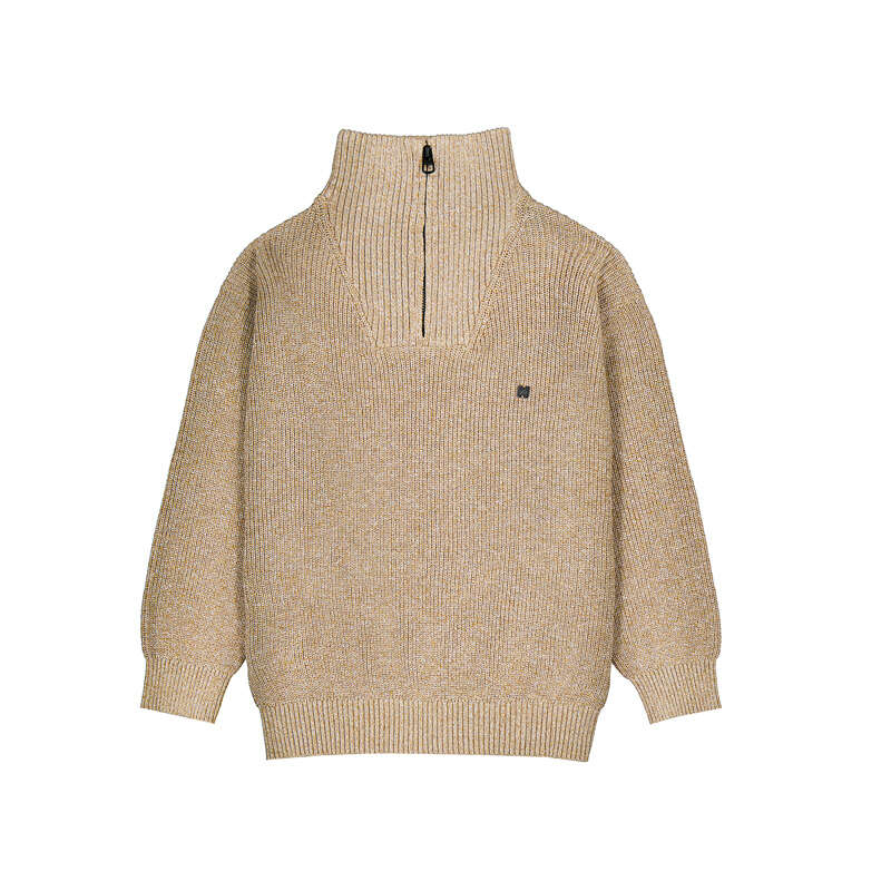 Tan 1/4 Zip Sweater