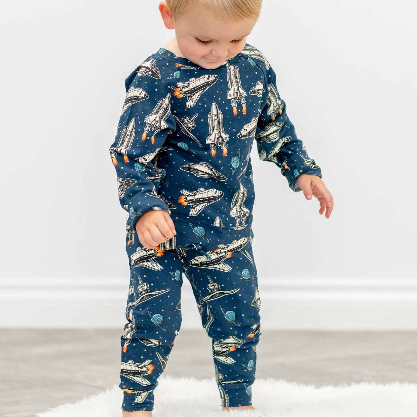 Deep In Orbit Bamboo Crew Neck Jogger Set