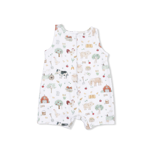 Cute Farm Animals Sleeveless Romper