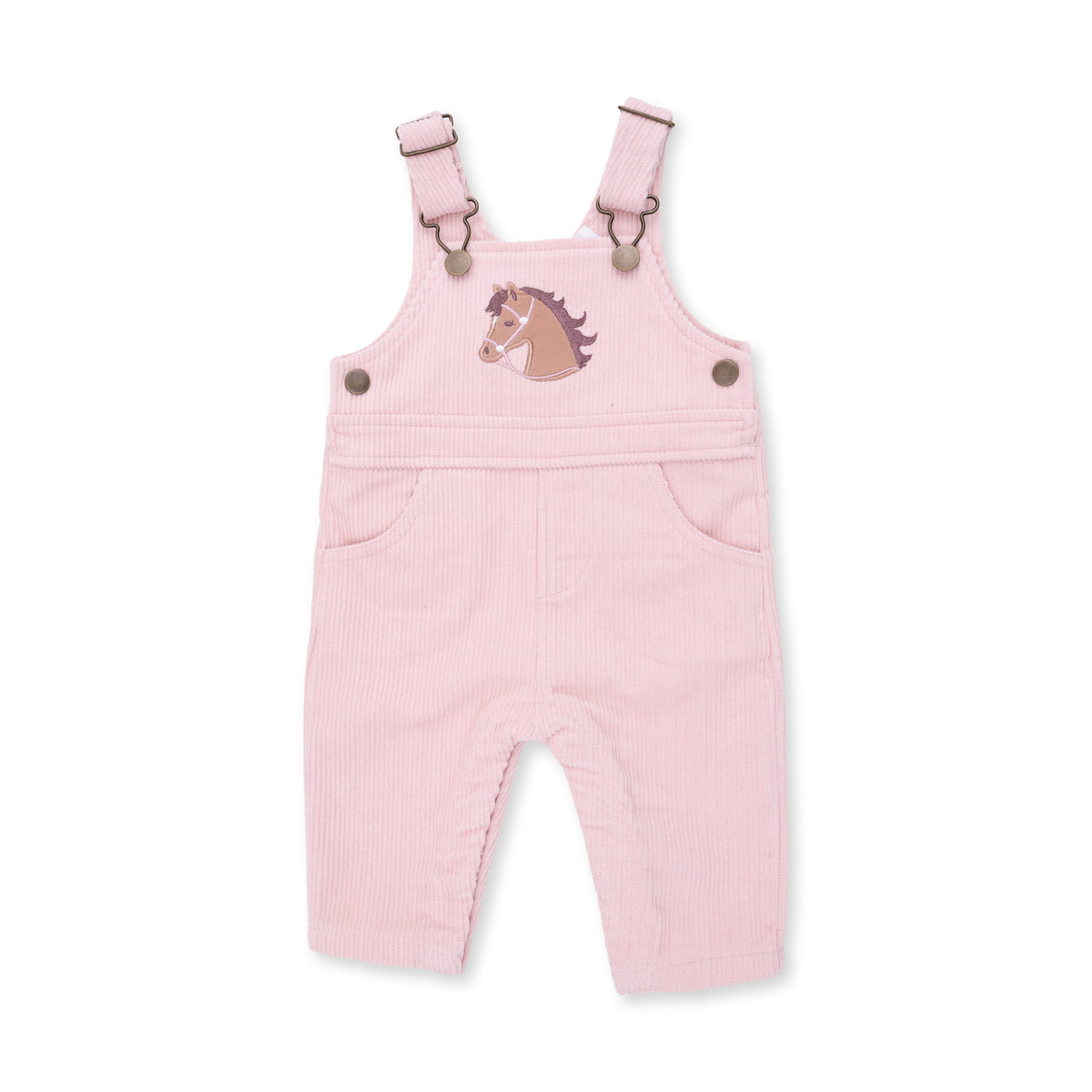Horse Corduroy Overall & Bodysuit Set