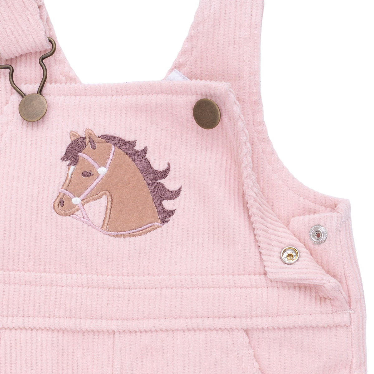 Horse Corduroy Overall & Bodysuit Set