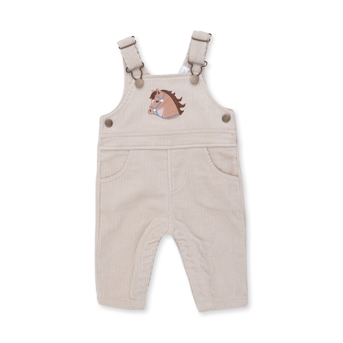Horse Corduroy Overall & Bodysuit Set
